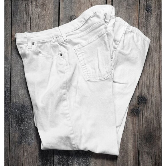 Levis Strauss Signature Women's White Jeans Size Misses 14 Short - Picture 2 of 12